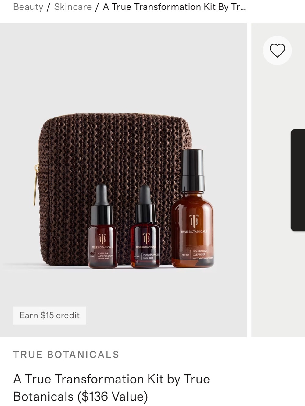 True Botanicals Travel Kit – Brown